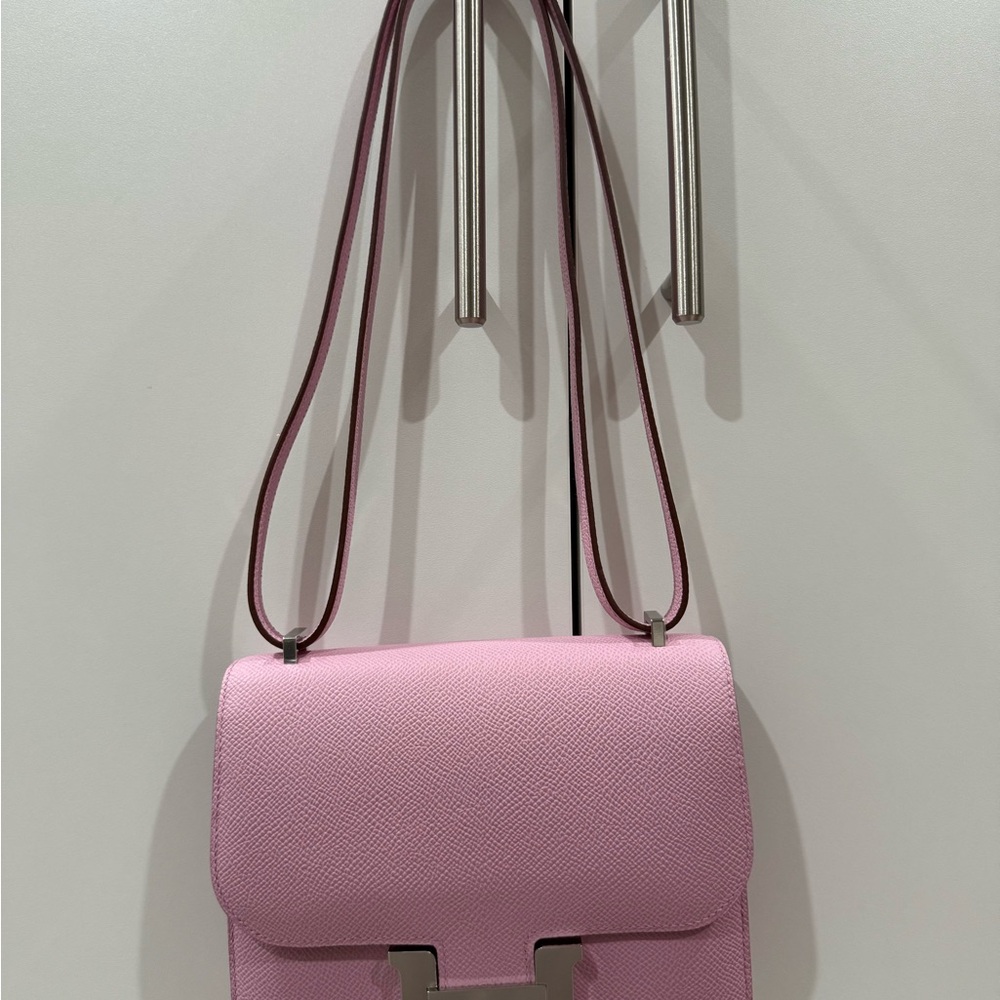 Hermès Constance 18 Mauve Sylvester Crossbody, Palladium Hardware — New w/ Box